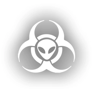 Biyolojik Uzaylı Tehlike Araba Sticker 17x17 Cm Beyaz