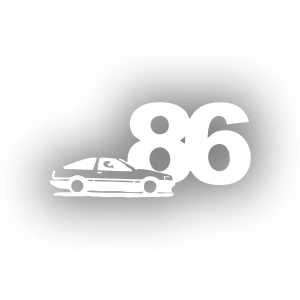 86 JDM Araba Sticker 17x17 Cm Beyaz