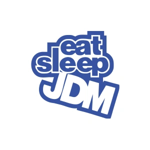 Eat Sleep Jdm Araba Sticker 17x17 Cm Mavi