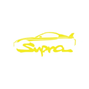 Supra Araba Sticker 17x17 Cm Sarı