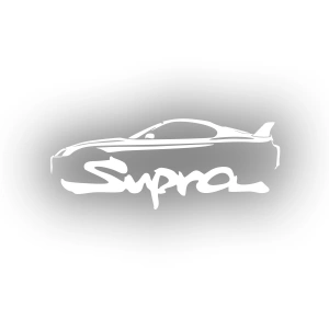Supra Araba Sticker 17x17 Cm Beyaz