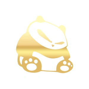 Kızgın Panda Araba Sticker 17x17 Cm Gold