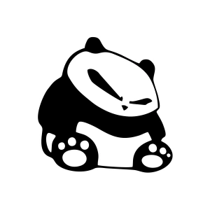 Kızgın Panda Araba Sticker 17x17 Cm Siyah