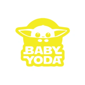 Baby Yoda Araba Stickeri 17x17 Cm Sarı