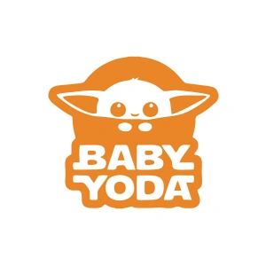 Baby Yoda Araba Stickeri 17x17 Cm Turuncu