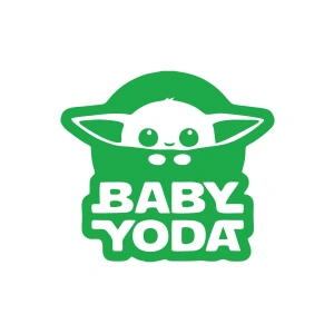 Baby Yoda Araba Stickeri 17x17 Cm Yeşil