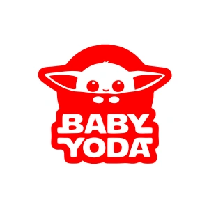 Baby Yoda Araba Stickeri 17x17 Cm Kırmızı