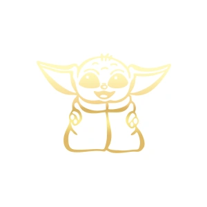 Baby Yoda Araba Stickeri 17x17 Cm Gold