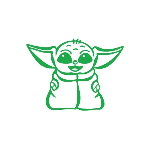 Baby Yoda Araba Stickeri 17x17 Cm Yeşil