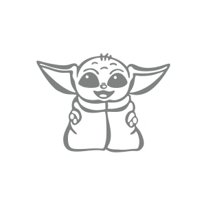 Baby Yoda Araba Stickeri 17x17 Cm Gri