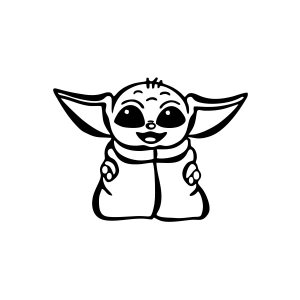 Baby Yoda Araba Stickeri 17x17 Cm Siyah