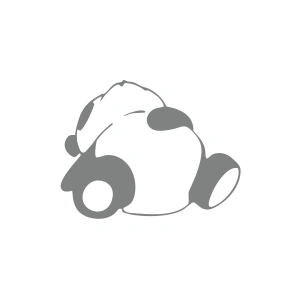 Doymuş Panda Araba Sticker 17x17 Cm Gri