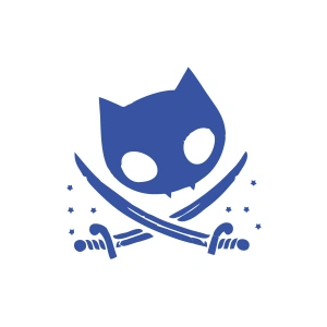 Kedi Korsan Simgesi Araba Sticker 17x17 Cm Mavi