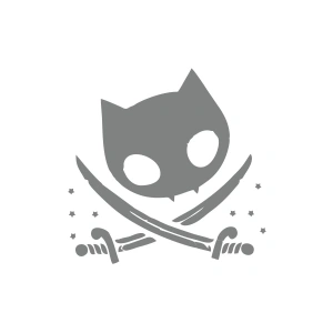 Kedi Korsan Simgesi Araba Sticker 17x17 Cm Gri