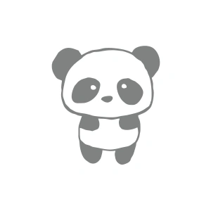 Sevimli Panda Araba Sticker 17x17 Cm Gri
