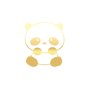 Sevimli Panda Araba Sticker 17x17 Cm Gold