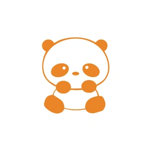 Sevimli Panda Araba Sticker 17x17 Cm Turuncu