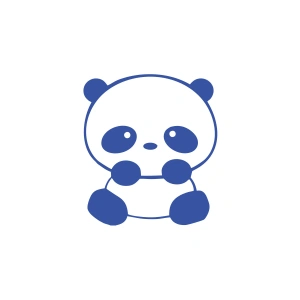 Sevimli Panda Araba Sticker 17x17 Cm Mavi