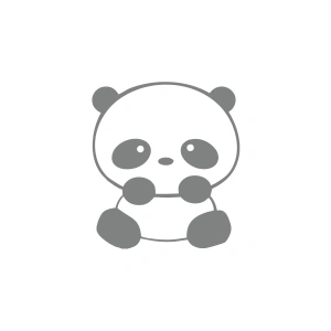 Sevimli Panda Araba Sticker 17x17 Cm Gri