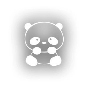 Sevimli Panda Araba Sticker 17x17 Cm Beyaz