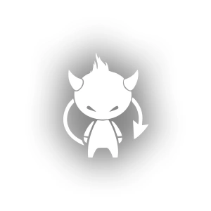 Küçük Şeytan Araba Sticker 17x17 Cm Beyaz