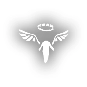 Başsız Melek Araba Sticker 17x17 Cm Beyaz