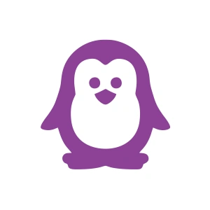 Sevimli Penguen Araba Sticker 17x17 Cm Mor