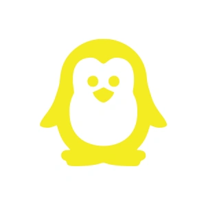 Sevimli Penguen Araba Sticker 17x17 Cm Sarı