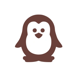 Sevimli Penguen Araba Sticker 17x17 Cm Kahverengi