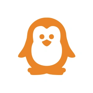 Sevimli Penguen Araba Sticker 17x17 Cm Turuncu