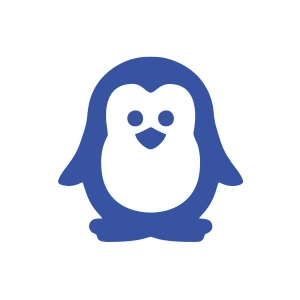 Sevimli Penguen Araba Sticker 17x17 Cm Mavi