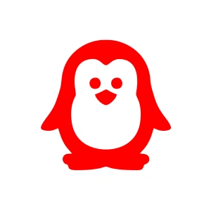 Sevimli Penguen Araba Sticker 17x17 Cm Kırmızı