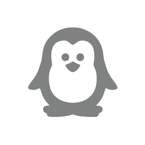 Sevimli Penguen Araba Sticker 17x17 Cm Gri