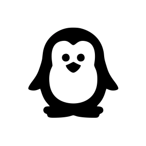 Sevimli Penguen Araba Sticker 17x17 Cm Siyah