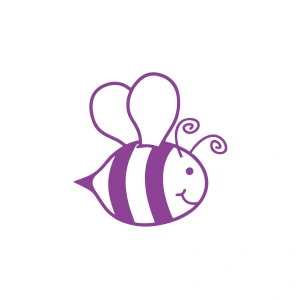 Sevimli Arı Araba Sticker 17x17 Cm Mor