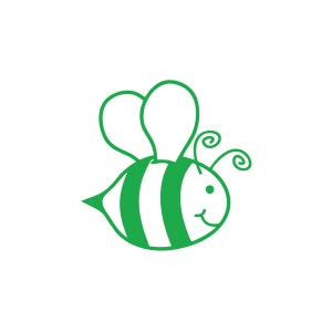 Sevimli Arı Araba Sticker 17x17 Cm Yeşil