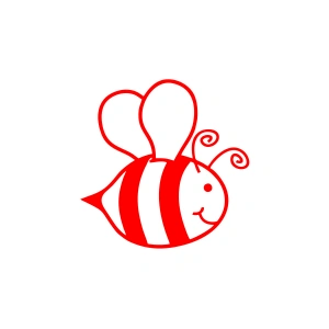 Sevimli Arı Araba Sticker 17x17 Cm Kırmızı