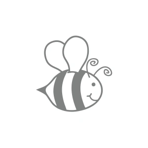 Sevimli Arı Araba Sticker 17x17 Cm Gri