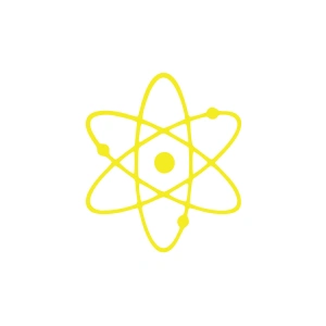 Atom Araba Sticker 17x17 Cm Sarı