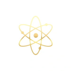 Atom Araba Sticker 17x17 Cm Gold