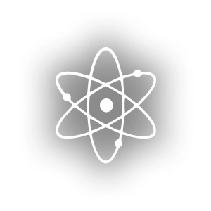 Atom Araba Sticker 17x17 Cm Beyaz