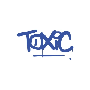 Toxic Araba Sticker 17x17 Cm Mavi