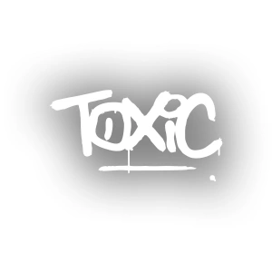Toxic Araba Sticker 17x17 Cm Beyaz