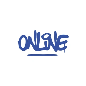 Online Araba Sticker 17x17 Cm Mavi