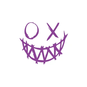 Şeytan Gülen Yüz Araba Sticker 17x17 Cm Mor