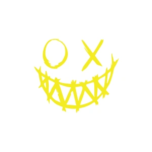 Şeytan Gülen Yüz Araba Sticker 17x17 Cm Sarı