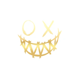 Şeytan Gülen Yüz Araba Sticker 17x17 Cm Gold