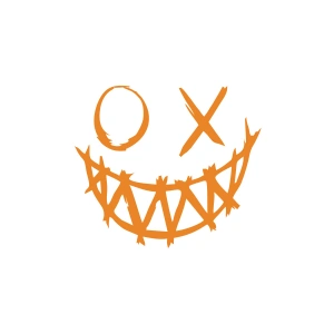 Şeytan Gülen Yüz Araba Sticker 17x17 Cm Turuncu