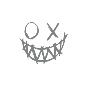 Şeytan Gülen Yüz Araba Sticker 17x17 Cm Gri