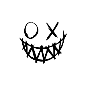 Şeytan Gülen Yüz Araba Sticker 17x17 Cm Siyah